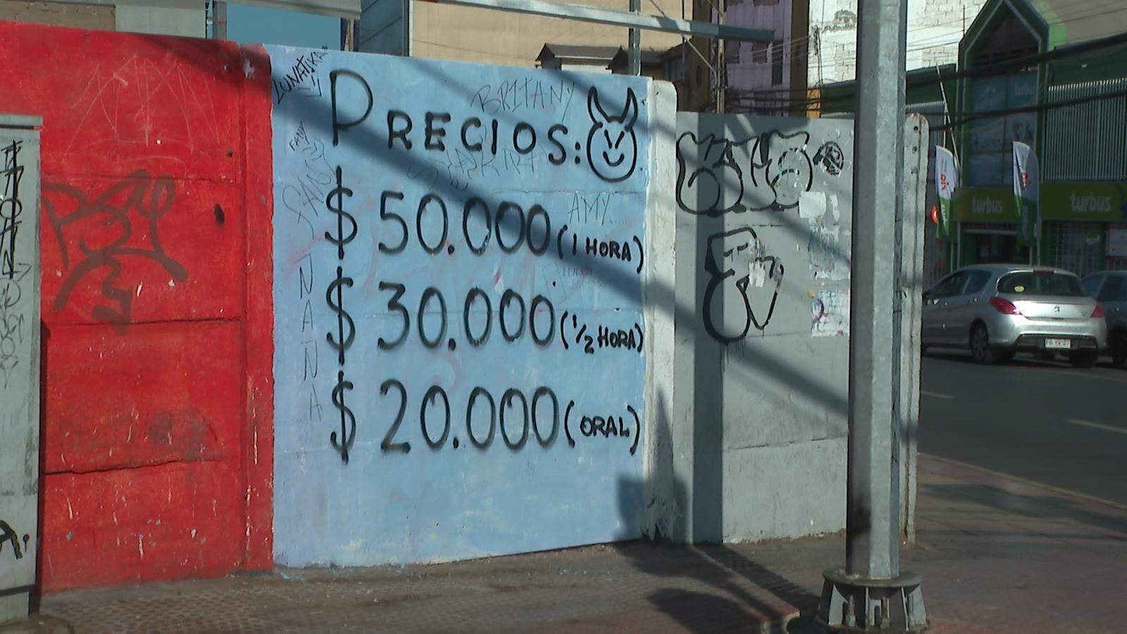 Publican precios de servicios sexuales en pleno centro de Antofagasta