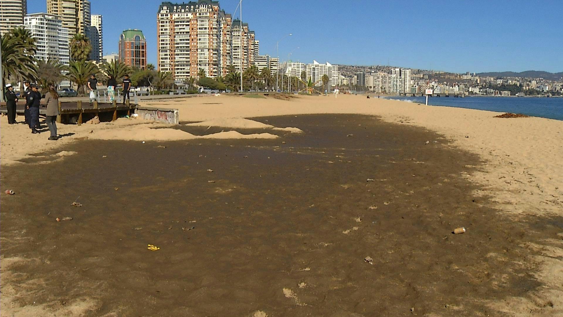 Investigan mancha que apareció esta mañana en Playa Los Marineros