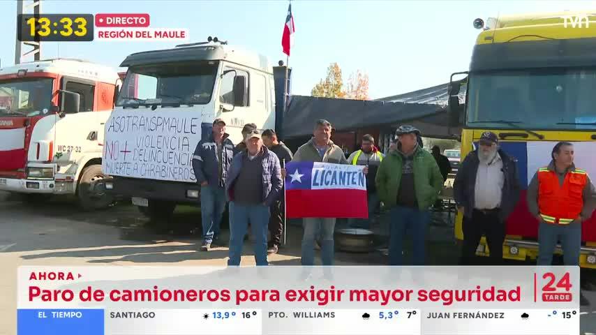 Maule adhiere a paro nacional de camioneros 