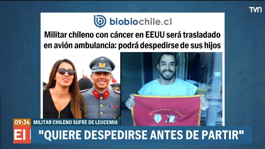 Militar con cáncer terminal llegó a Chile: "Quería despedirse antes de partir"