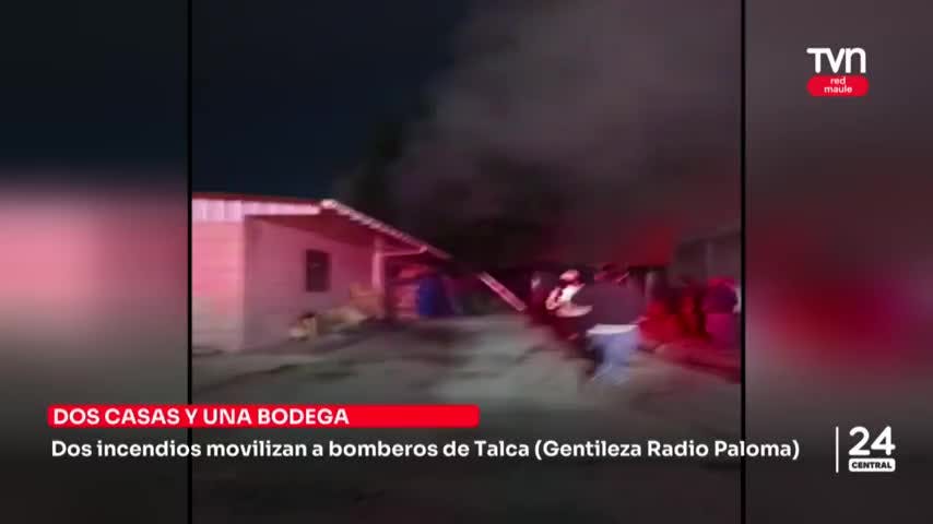 Dos incendios movilizan a bomberos de Talca