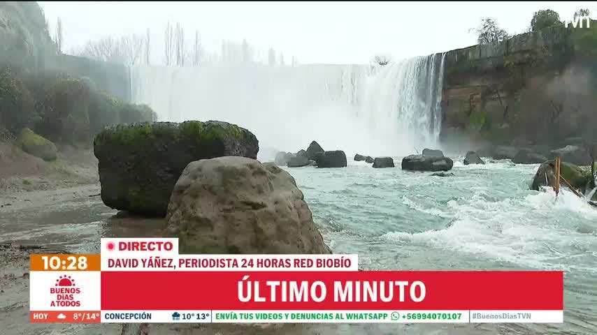 Así está el Salto del Laja con la intensidad de las lluvias