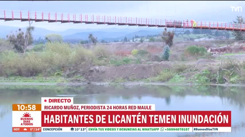 Licantén: Habitantes temen inundación