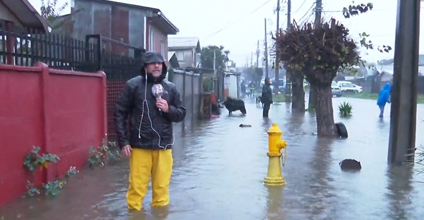 Calles inundadas en Concepción 