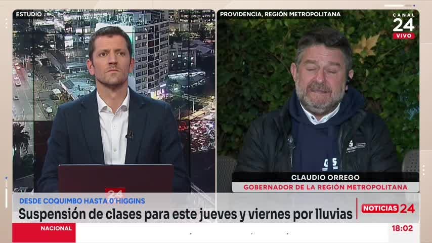 Gobernador Orrego y eventuales emergencias por sistema frontal en la RM: “Ha sido el año más vergonzoso de las empresas eléctricas”