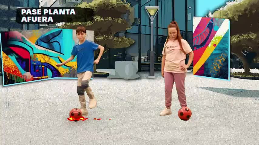 Baila Fútbol Kids en NTV: Paso guitarra, Pecho y finta x2, Adelante y atrás,  Pase Planta afuera