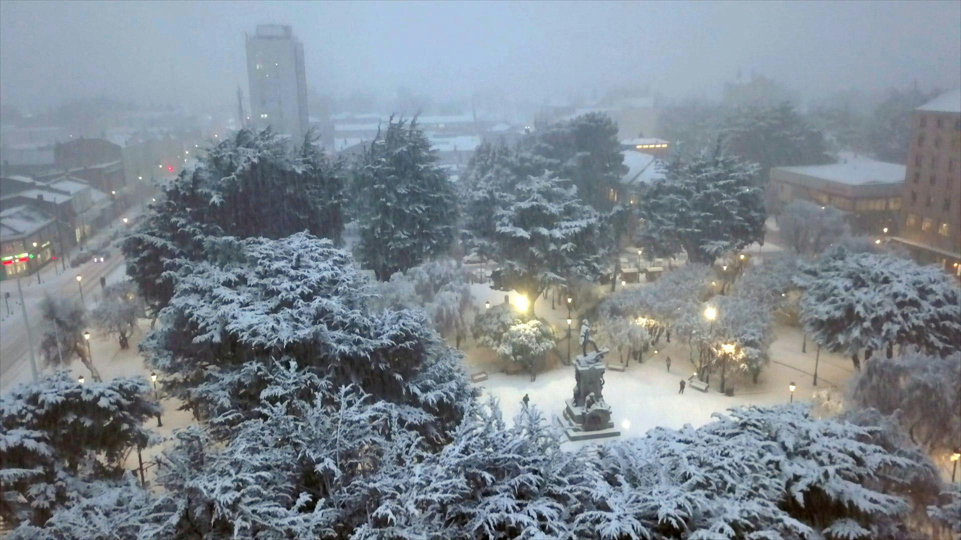 Intensa nevazón en Punta Arenas