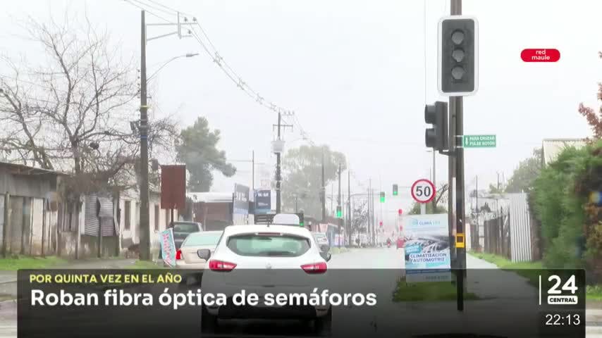 Robo de fibra óptica deja sin semáforos sector talquino