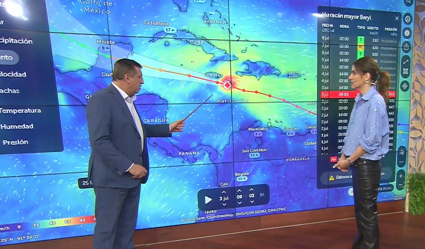 Iván Torres nos explica el avance del huracán Beryl, con vientos potencialmente catastróficos
