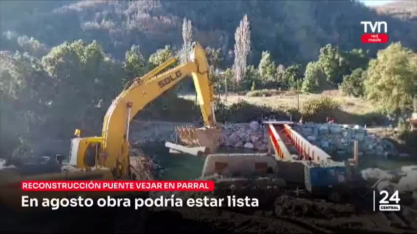Reconstrucción de puente vejar en Parral en estado de avance