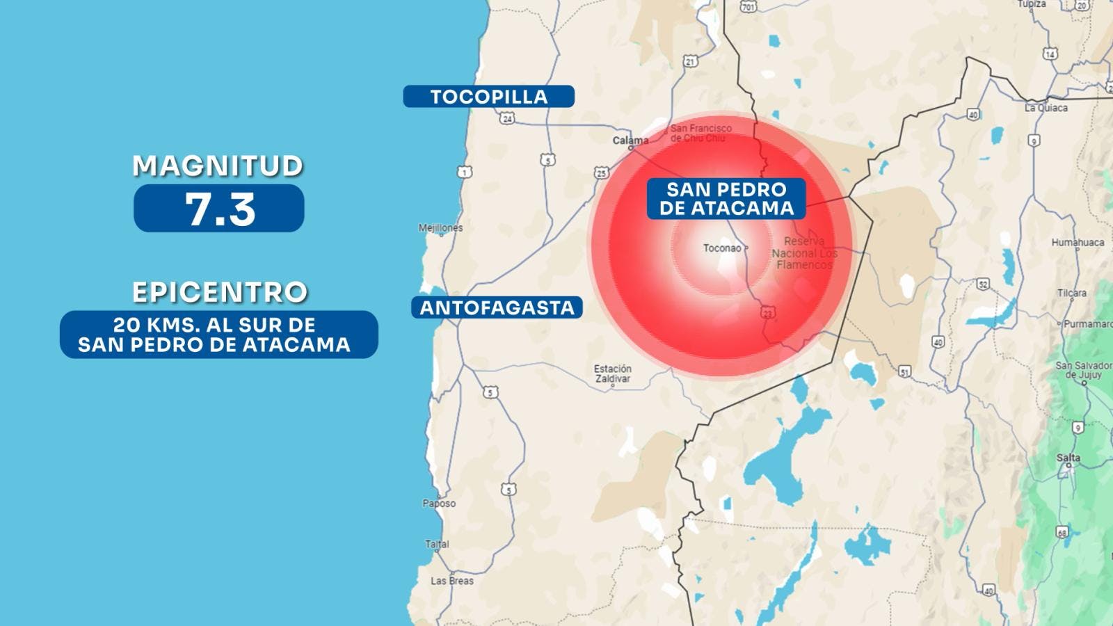 Terremoto 7.3 afectó a la región de Antofagasta