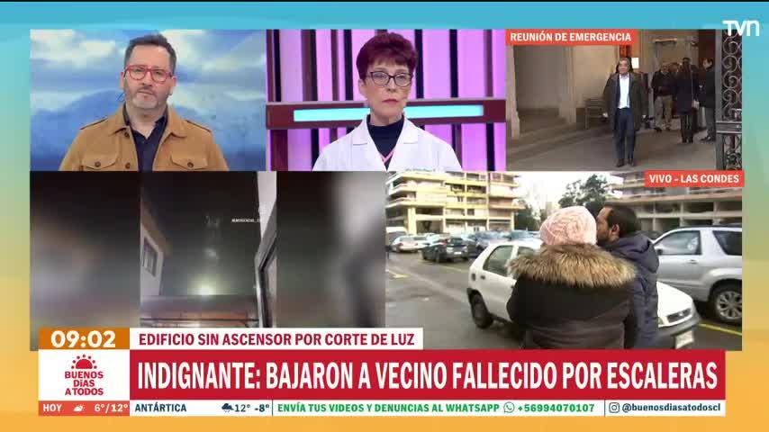Persona fallecida debió ser bajada con una sábana por las escaleras al no tener luz