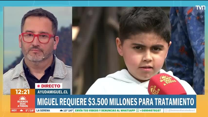 "Necesitamos a todos los chilenos para que pueda ser un niño feliz": Miguel requiere $3.500 millones para tratamiento