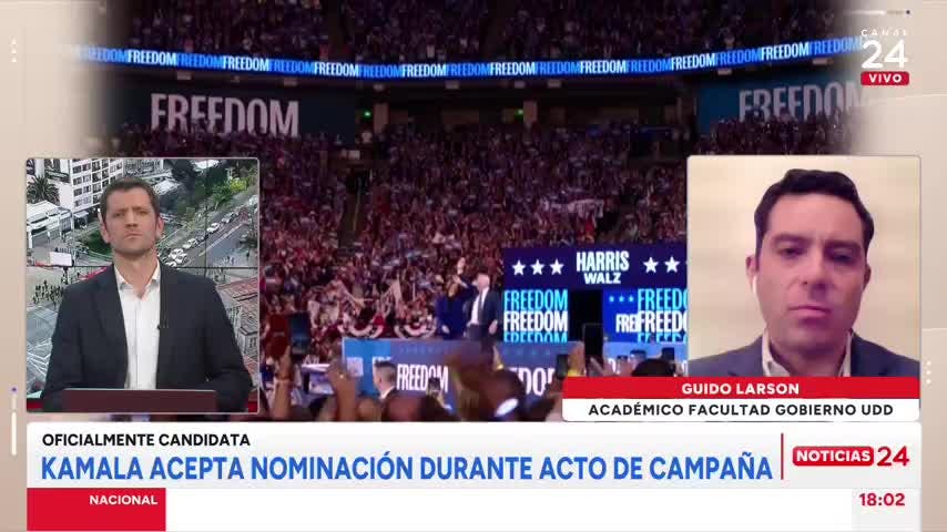 Kamala acepta nominación durante acto de campaña: "Esta una carrera extremadamente competitiva"