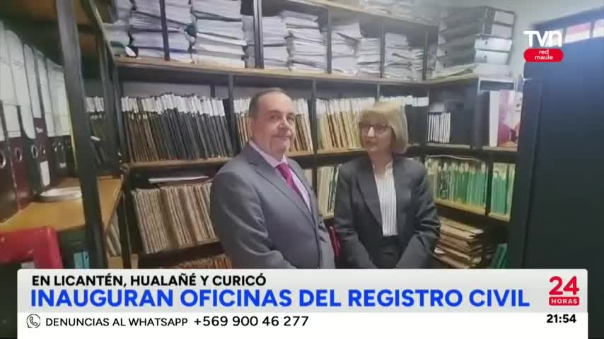 Inauguran oficinas del Registro Civil en la Provincia de Curicó
