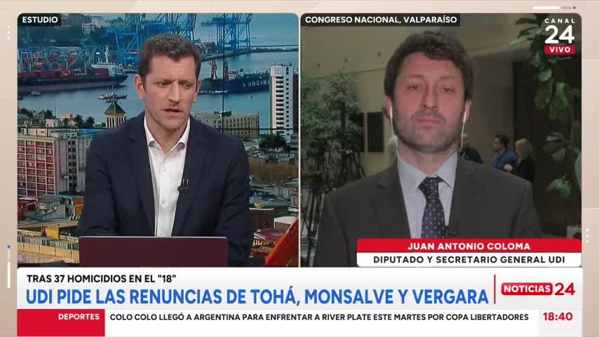 Diputado Coloma por homicidios tras ‘18 XL’: “Esperamos que cambiando a la ministra de Interior y los subsecretarios empecemos a prevenir delitos”