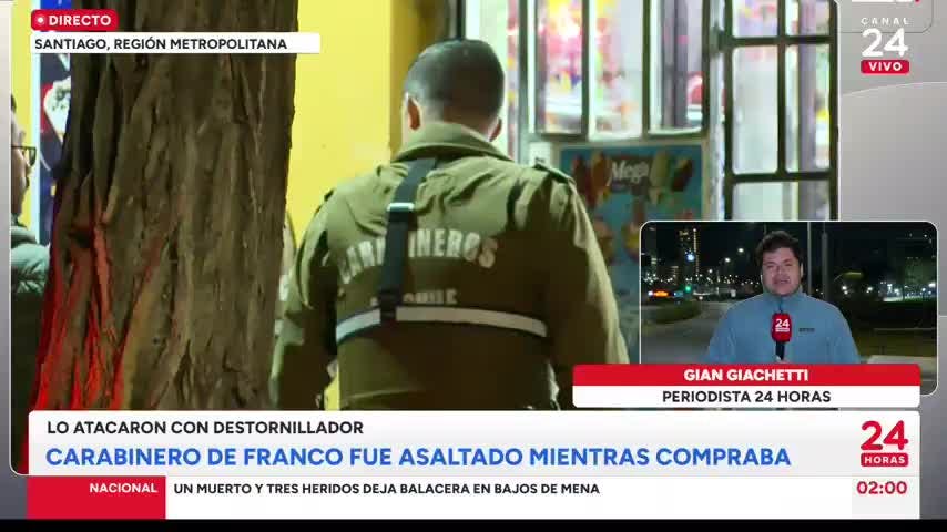 Carabineros e hija sufren robo: atacaron al sargento con destornillador en la cara