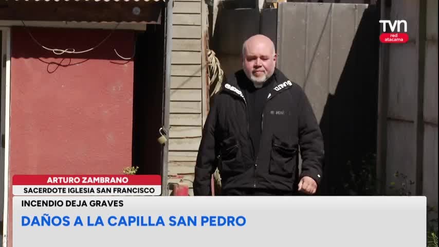 Incendio deja graves daños a capilla de San Pedro