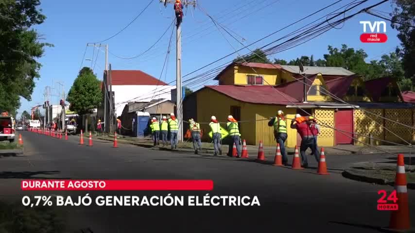 0,7% bajó generación eléctrica en agosto