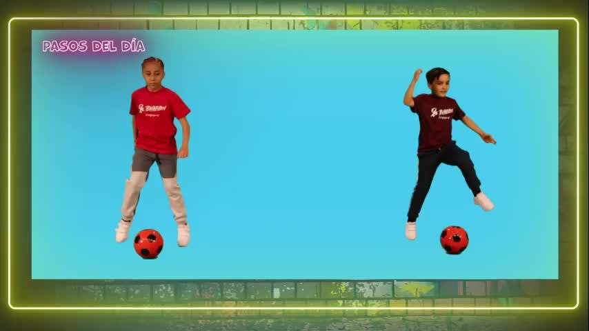 Baila Fútbol Kids: Paso Finta 2x, Pase afuera planta, Pies de ninja