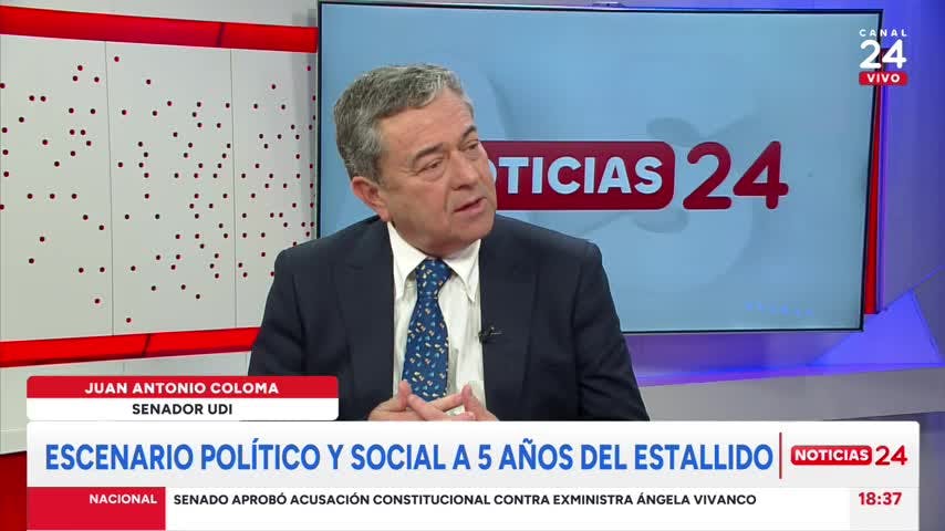 Senador Coloma a 5 años del estallido: “Sin el acuerdo del 15 de noviembre, estaríamos en otro país”