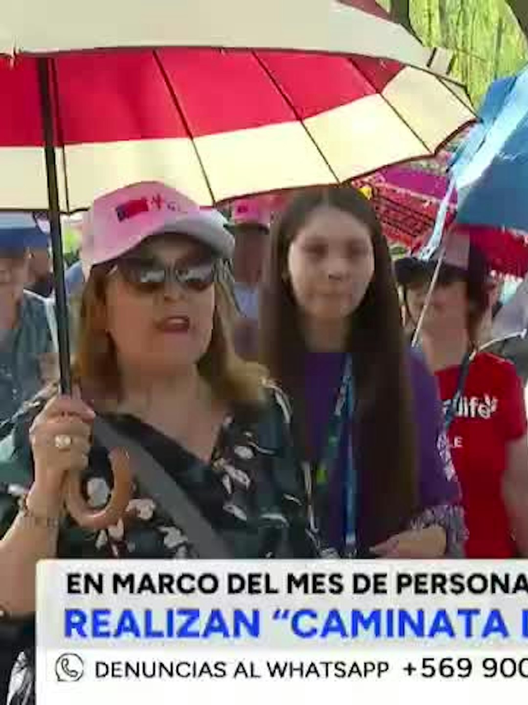Cientos de adultos mayores realizan "Caminata de Paraguas de Colores"
