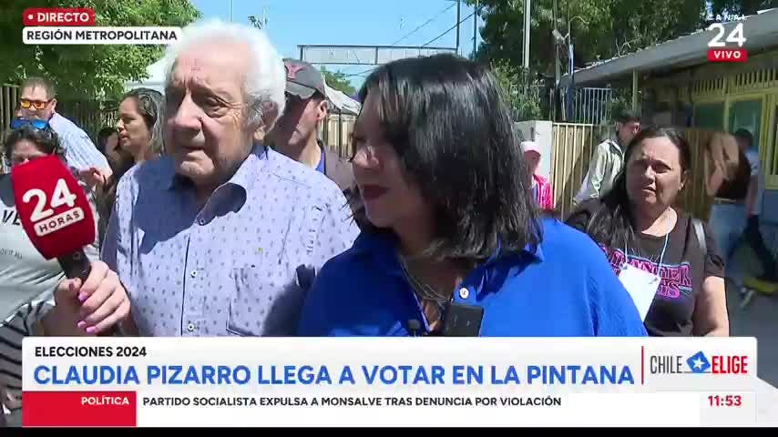 Caos y golpes durante llegada de alcaldesa de La Pintana, Claudia Pizarro, a su local de votación