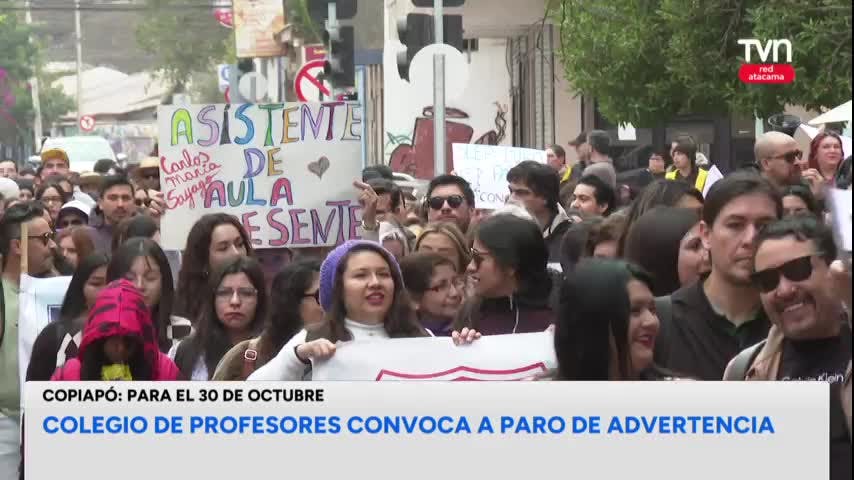 Copiapó: Colegio de Profesores convoca a paro
