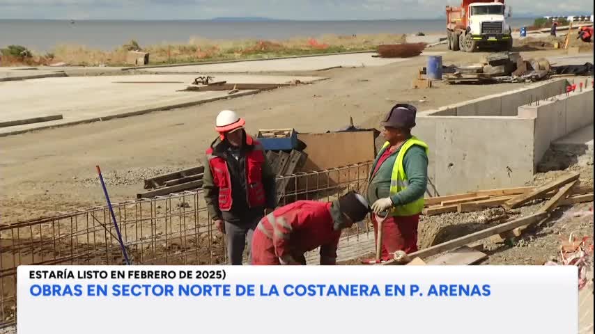 Obras en sector norte de la costanera en Punta Arenas