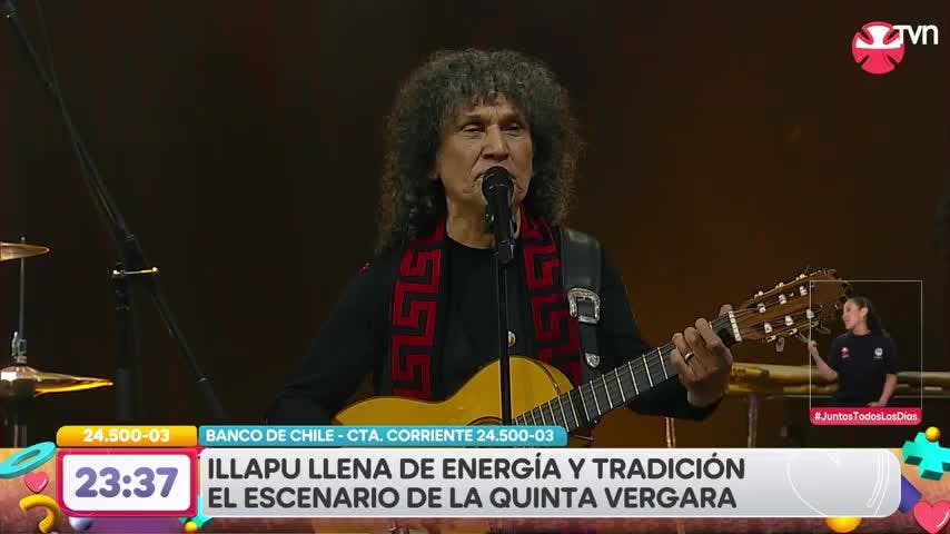 El público cantó junto a Illapu durante su presentación en la Teletón 2024 