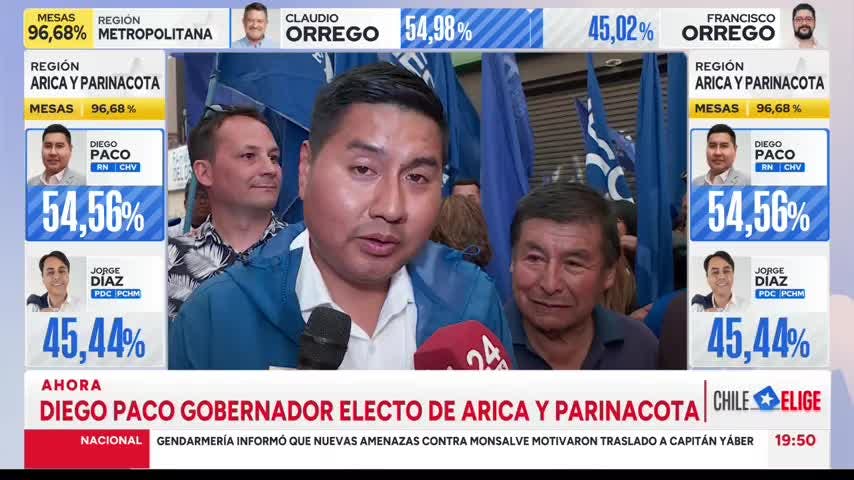 Diego Paco tras reelección en la Región de Arica y Parinacota: Esta va a ser una gestión de unidad