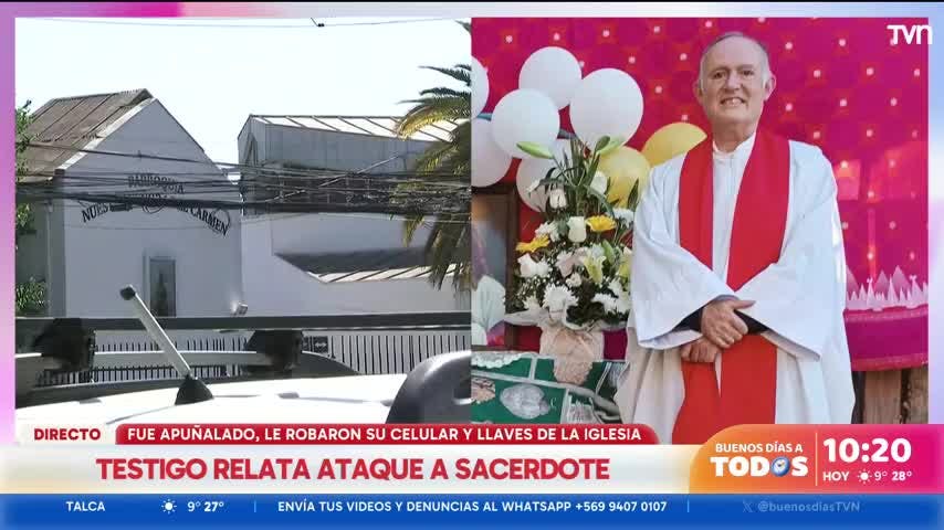 Apuñalan a sacerdote en iglesia de Quilicura: Agresor le robó celular y computador