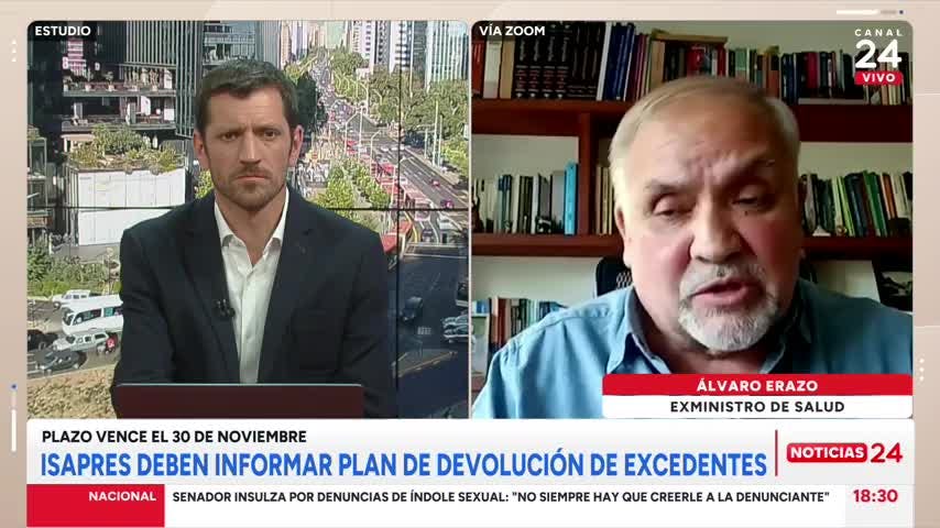 Álvaro Erazo y plan de isapres para devolver excedentes: “Siempre estará la posibilidad de apelar”