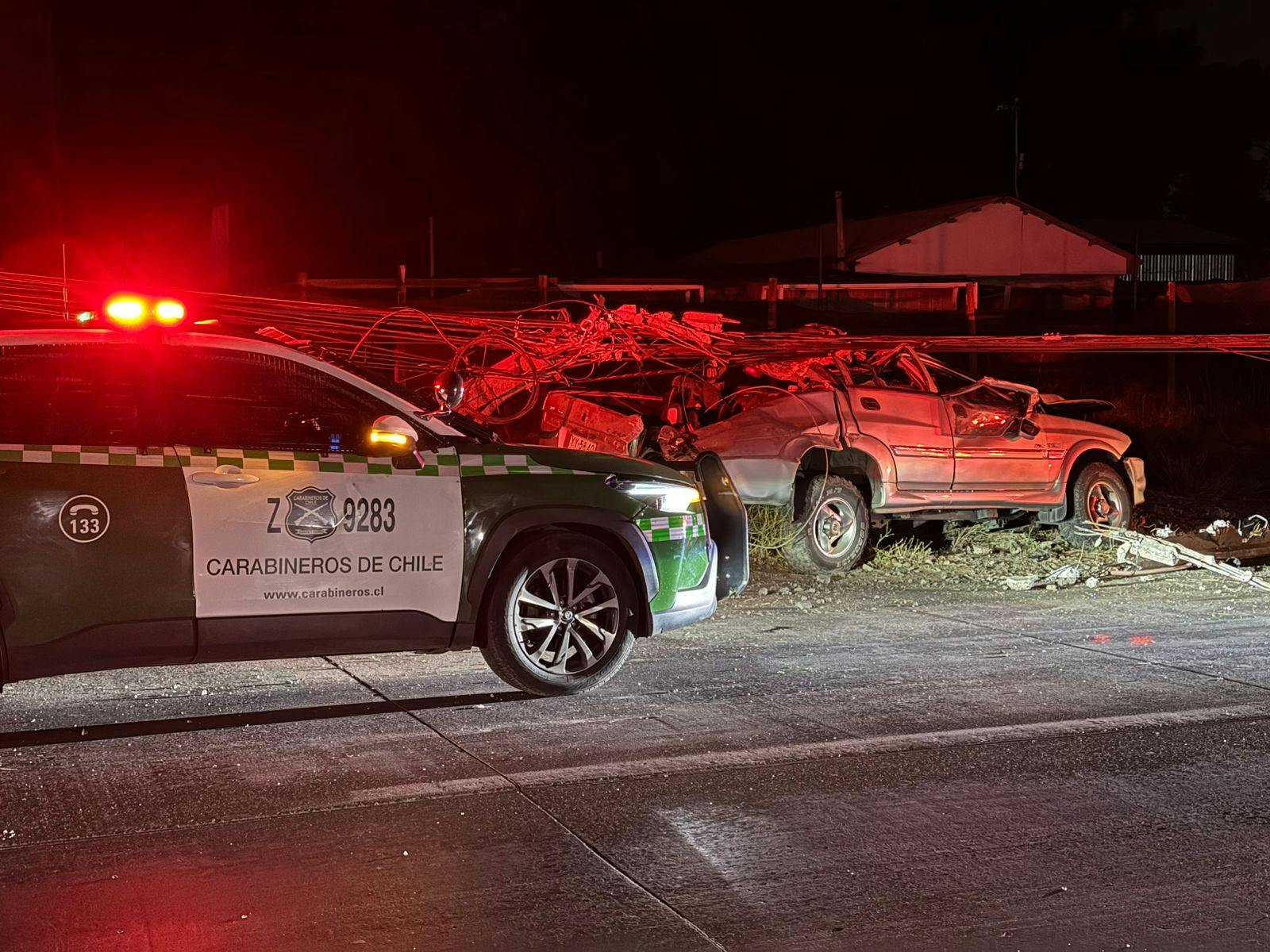Delincuente está grave tras chocar auto robado en San Bernardo