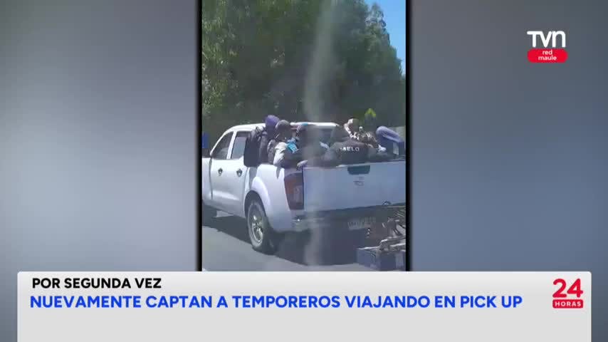 Nuevamente captan a temporeros viajando en pick up