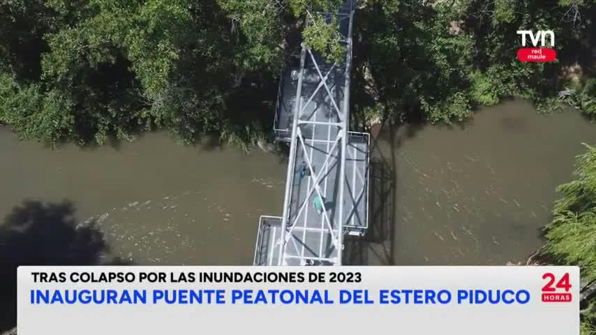 Inauguran puente peatonal Estero Piduco