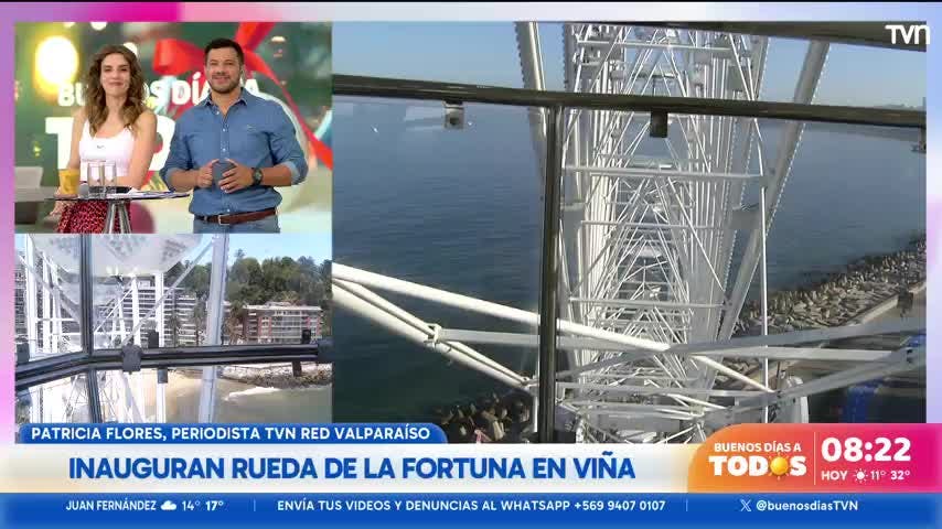 Mira la espectacular rueda de la fortuna inaugurada en Viña del Mar 