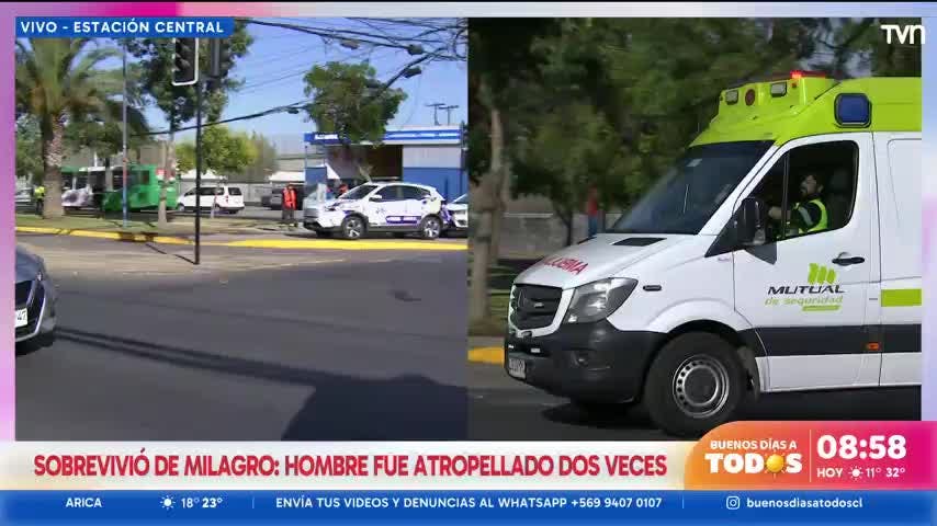 Hombre fue atropellado dos veces en Estación Central