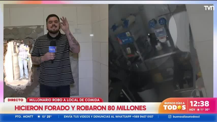 Insólito robo a local de comida: Hicieron un furado y se llevaron $80 millones
