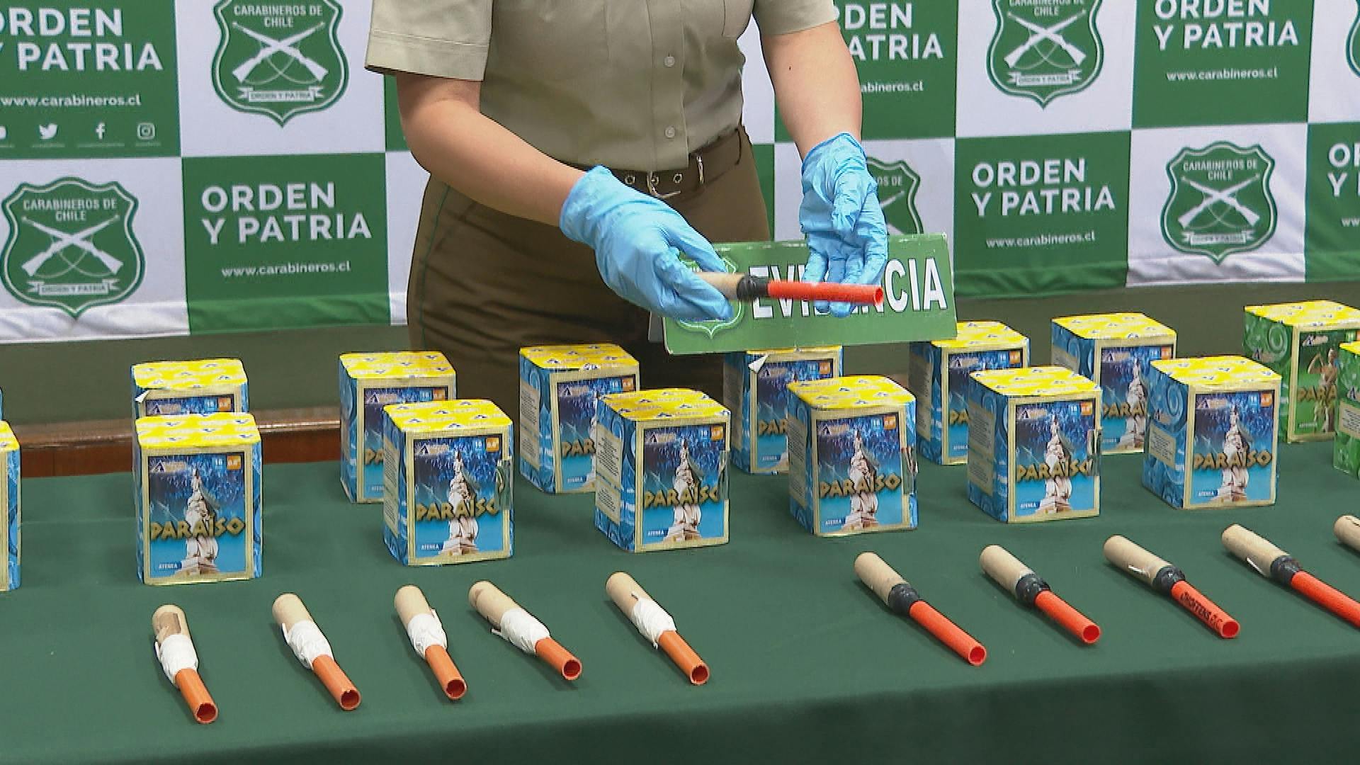 Operativo de Carabineros: más de 500 fuegos artificiales incautados y 7 detenidos