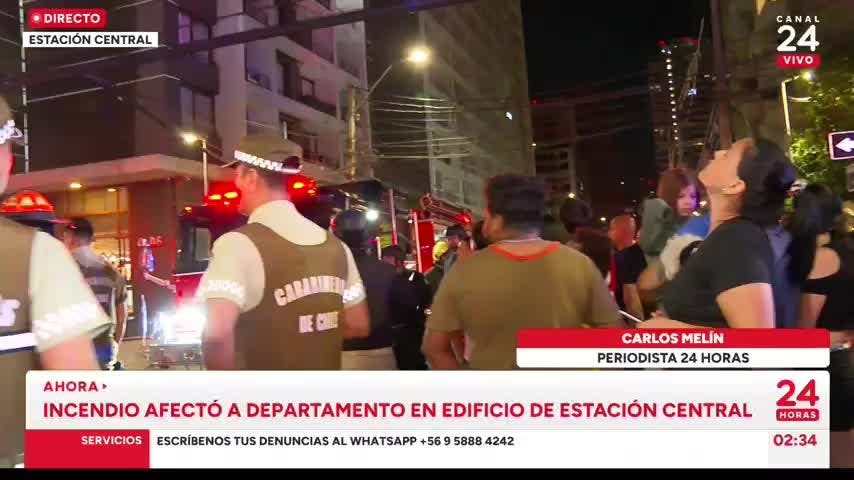 Reportan incendio en departamento de Estación Central