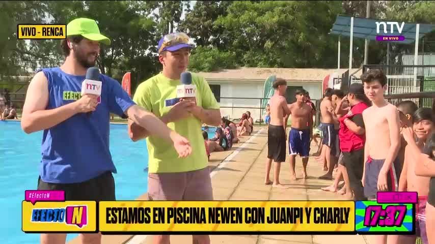 Charly y Juanpi visitaron la piscina Newen de Renca 