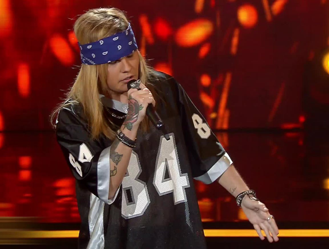 Axl Rose busca ganar el duelo rockero de semifinal en "Mi Nombre Es"