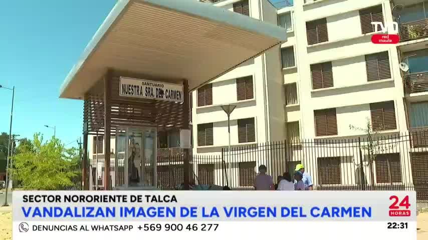 Vandalizan figura de la virgen del Carmen
