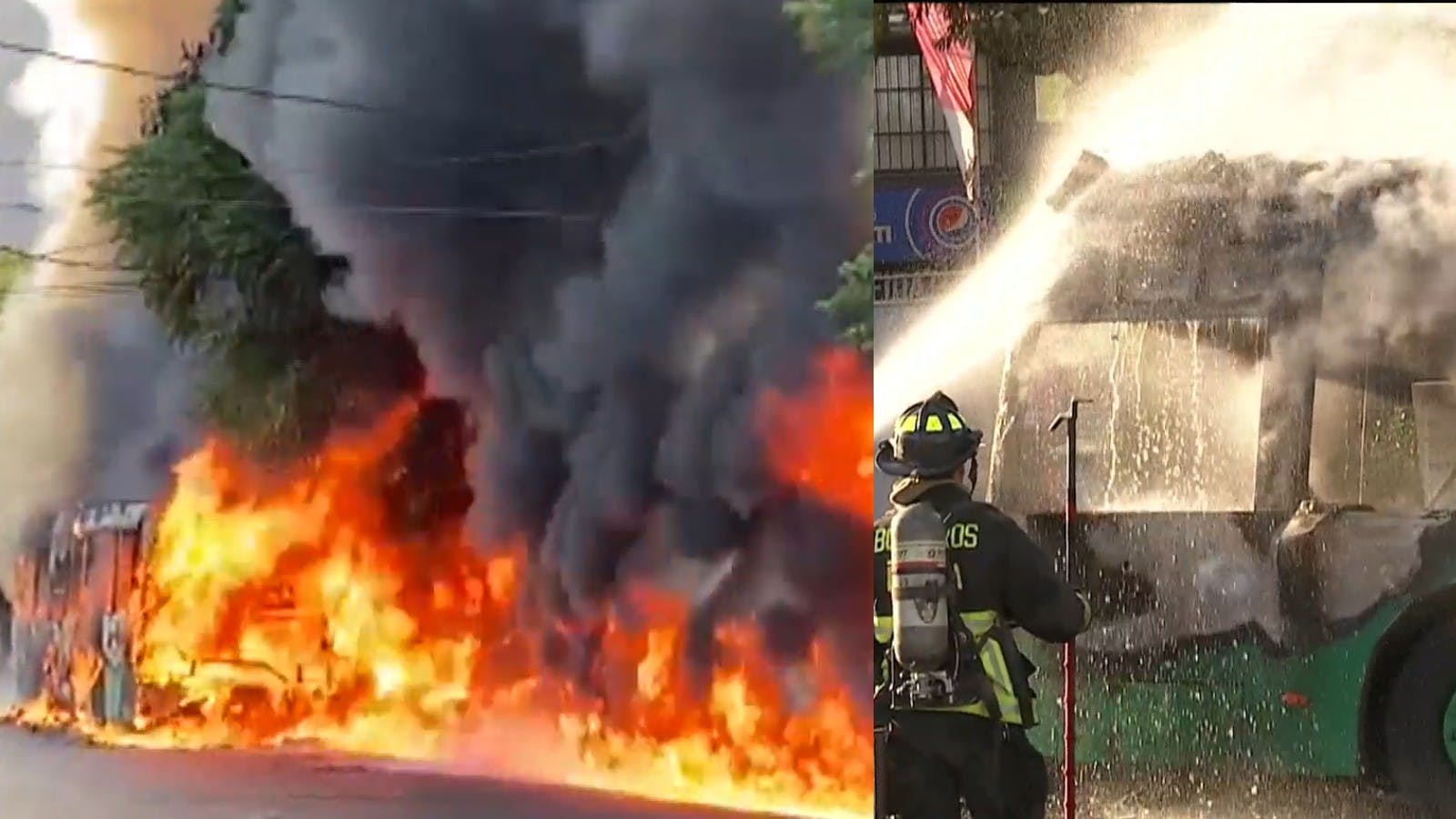 Temor e impacto en el sector: Micro se incendió completamente en La Florida