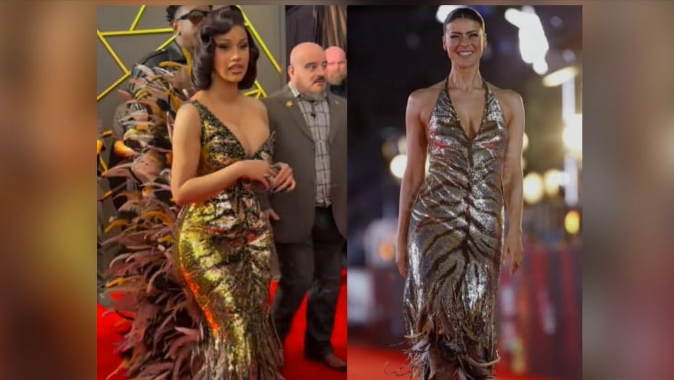 Icónica rapera usó el mismo vestido de Tonka Tomicic en los Grammy