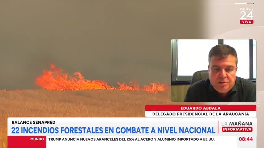 Delegado Abdala e incendios en La Araucanía: "Mantenemos 15 siniestros en combate"