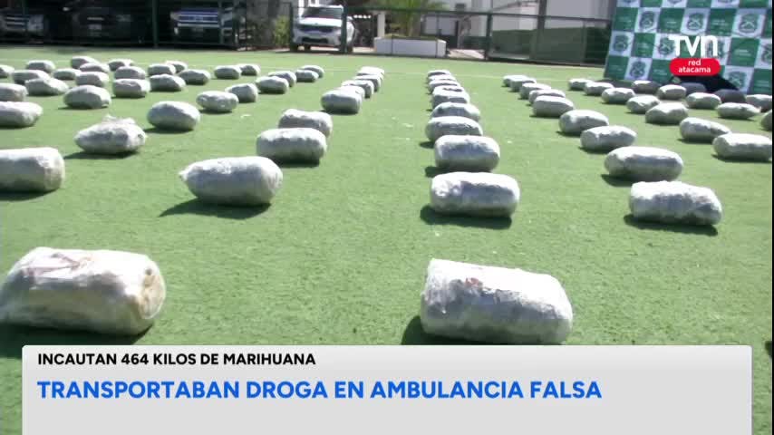 Transportaban droga en ambulancia falsa