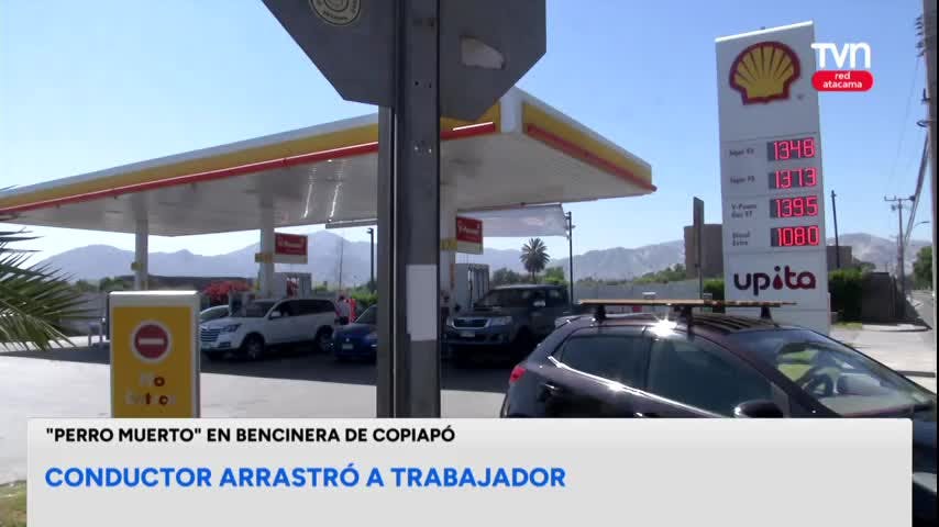 Conductor arrastró a trabajador de bencinera