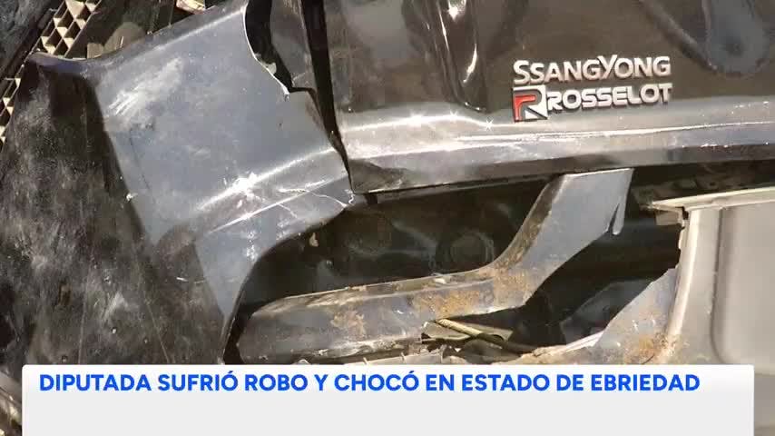 Diputada sufrió robo y chocó en estado de ebriedad